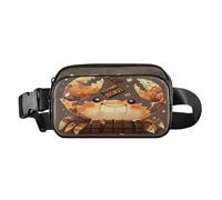 Happy Crab Brown Trendy Waist Pack Crossbody Bag for Women Men Teenagers Large Capacity Crossbody Belt Bag with Adjustable Strap for Shopping Sports Work, Happy Crab Brown, 1 size, Happy Crab Brown, 1