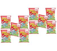 Happy crips Bumper Giant Assorted Flavoured Corn Puffs Snax, 12 Packs (10 Bags)