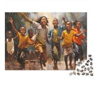 Happy Crowd Jigsaw Puzzles 1000 Pieces Recycled Paper for Adults Joyful Art Puzzle Fun And Challenging Family Game Home Decoration Gifts for Women 38x26cm/1000pcs