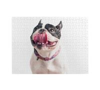 Happy Curious Dog French Bulldog,500 Pieces Puzzles for Adults-Wooden Jigsaw Puzzle for Adults Elderly