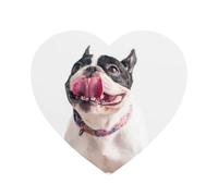 Happy Curious Dog French Bulldog,Acrylic Fridge Magnets Sticker Whiteboard Magnets for Kitchen and Furniture Decoration,Heart Shape