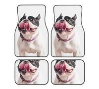 Happy Curious Dog French Bulldog,Car Floor Mats Set of 4,Vehicle Floor Rugs Non-Slip Auto Foot Mats Car Accessories