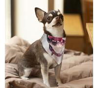 Happy Curious Dog French Bulldog,Dog Bandanas Cotton Pet Scarf Adjustable Bibs for Pet,L
