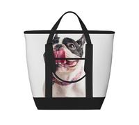 Happy Curious Dog French Bulldog,Lunch Bags Large Capacity Insulated Tote Bag For Women Men Work Picnic Travel