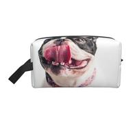 Happy Curious Dog French BulldogLarge Capacity Cosmetic Organizer,Travel Makeup Bag for Women