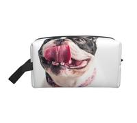 Happy Curious Dog French BulldogMakeup Trave Bag for Women,Cosmetic Large Capacity Organizer