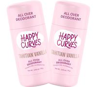 HAPPY CURVES 2 Pack Full Body Deodorant for Women - No Aluminum, Invisible All Day Deodorant, Anti-Odor Layer for Sensitive Skin and Private Parts - Vanilla