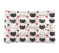 Happy Cute Cat Dog Beds Crate Pad Soft Anti-Slip Dog Crate Pad for Large Jumbo Medium Small Dogs 24" x 18"