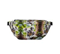 Happy Cute Koala Large Crossbody Fanny Pack,Gifts For Enjoy Sports Festival Workout Traveling Running Casual, Black, One Size