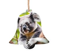 Happy Cute koala Wooden Bell Shape Ornaments 6 PCS Suitable For Hanging On Walls Doors And Windows