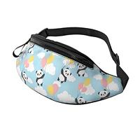 Happy Cute Panda Flying Casual Fanny Waist Pack for Men Women Adjustable Belt Waist Bag for Traveling Hiking Cycling Running Festival Rave