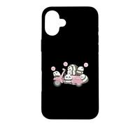 Happy Cute Pandas Animals Riding Motorcycle Bike Gift Adults Case for iPhone 16 Plus