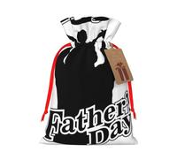 Happy Dad Father Day Gift Bag with Handles and tag, Perfect for Christmas, Birthday, Wedding or Daily Gift - (M)