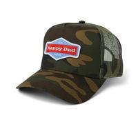 Happy Dad Trucker Hat, Trendy Mens Hats with Breathable Mesh Back, Snap Closure, Birthday Gifts, Snapback Cap, Camo, One size