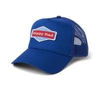 Happy Dad Trucker Hat, Trendy Mens Hats with Breathable Mesh Back, Snap Closure, Birthday Gifts, Snapback Cap, Royal, One size