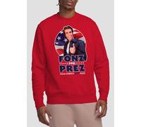 Happy Days Fonz For Prez Crew Sweatshirt, Red | Size: 2XL Happy Days Red 2XL