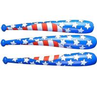 HAPPY DEALS ~ Patriotic Baseball Bat Inflates | Set of 3 | 42 Inch Jumbo Inflatable Flag Pool Toys, Red, White, Blue