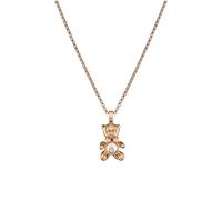 Happy Diamond Teddy Bear Pendant In Ethical 18ct Rose Gold With Diamonds and Ruby