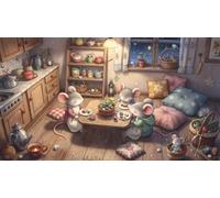 Happy Dinner 1000 Piece Jigsaw Puzzle,Premium,Stress Relief,Whimsical Challenge Little Mouse,Educational Toy,Home Wall Decor,Gift Idea,Adults & Kids 14+ 52x38cm