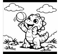 Happy Dinosaur Coloring Book for Kids Ages 3-6