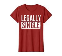 Happy Divorce Party Legally Single T-Shirt, Women, Cranberry Red, Medium