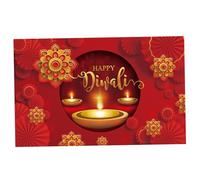 Happy Diwali Backdrop 71x45" Diwali Decorations for Home With Metal Clasps, Festival Of Light Backdrop For Yard Party Home Decor