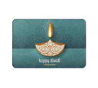 Happy Diwali Day Indian Festival Of Lights Indoor Door Mat 16"X24" Resist Dirt Rug Washable Non Slip Mats Welcome Doormat For Entryway, Front Porch