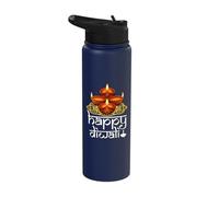 Happy Diwali Diya Rangoli Lamp Stainless Steel Insulated Water Bottle