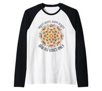 Happy Diwali Lights Hearts Diwali Vibes Only Festive Rangoli Raglan Baseball Tee