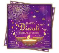 Happy Diwali Napkins Diwali Decorations - 33x33cm Diwali Serviettes Paper Napkins Diwali Table Decorations for Festival of Light India Disposable Tableware Happy Diwali Party Supplies Decor (80Pcs)