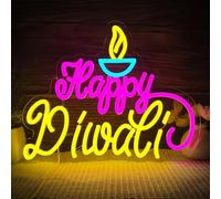 Happy Diwali Neon Sign dimmable happy diwali light up sign Decoration Indian Diwali Happy Neon Decorative Lights for Wall Home Bedroom Party Decor