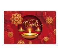 Happy Diwali Party Backdrop, Diwali Photography Background 71x45", Polyester Decorations for Home with Metal Clasps, Festival of Light Backdrop
