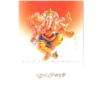 Happy Diwali Religious Greeting Card, Lord Ganesha Design, 12.5 x 17.5 cm
