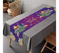 Happy Diwali Table Runner, India Deepawali Festival of Lights Table Runner for Diwali Party Kitchen Dining Home Decoration