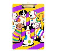 Happy Dogs Party clipboard Physical Therapy Plastic for Personalized clipboards for Teachers Size 9 x 12 Gold