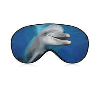 Happy Dolphin Sleep Mask for Women Men Side Sleeper Eye Cover with Adjustable Strap Soft Breathable Blackout Mask Slip-Free Deep Sleeping Travel Essentials