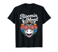 Happy Donkey Blooming Mood Retro T-Shirt