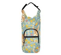 Happy Donkey Face Flowers Water Bottle Waist Pack Multi size Drawstring Backpack with Water Bottle Holder Water Bottle Holder Bag Fits 20/24/32/40 oz Bottles, Happy Donkey Face Flowers, 1 size, Happy