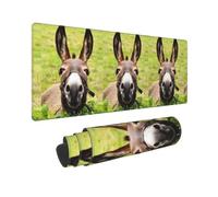 Happy Donkey Print Large Mouse Pad Non-Slip Desk Pad Protector Computer Keyboard Pad for Office Home 80 * 30 cm