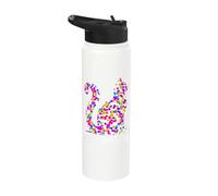 Happy Dot Day Cat Colorful Dots Stainless Steel Insulated Water Bottle