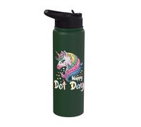 Happy Dot Day Colorful Unicorn Splash Stainless Steel Insulated Water Bottle