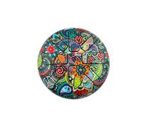 Happy Drum Tongue Drum with Mallets, Colorful Mandala Floral Design, Steel, Meditation & Music Therapy, yoga