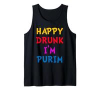 Happy Drunk I'm Purim Funny Purim Costume Queen Esther Party Tank Top