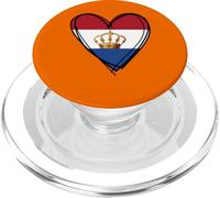 Happy Dutch King's Day Lovely Netherlands Flag Heart Graphic PopSockets PopGrip for MagSafe