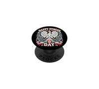Happy Dyngus Day Polish Eagle Crest Graphic Crowned Folk PopSockets Adhesive PopGrip