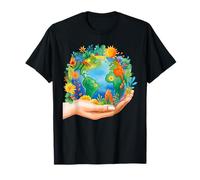 Happy Earth Day Hand Holding Earth Planet Boys Girls Kids T-Shirt