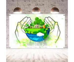 Happy Earth Day Photo Backdrop Save The Nature Banner April 22 Environmental Protection Earth Day Party Deocrations and Supplies for Home Classroom Office