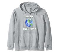 Happy Earth Day Planet Earth Cute Globe Zip Hoodie