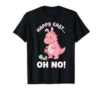 Happy East Oh No Funny Pink Dinosaur Breaking Egg Trex T-Shirt