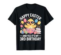 Happy Easter 2026 and Yes It's My 3rd Birthday 3 Year Kids T-Shirt